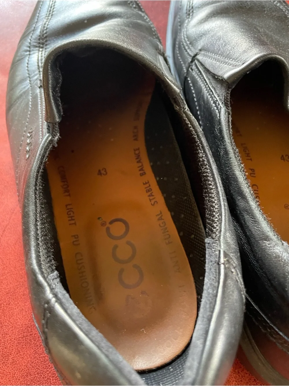 Ecco Leather Mules Slides Mens Size 43